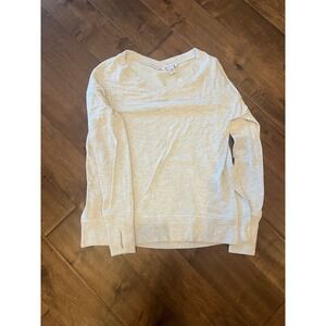 Athleta XS Gray Heather V Neck Long Sleeve Thumb Hole‎ Top Pullover